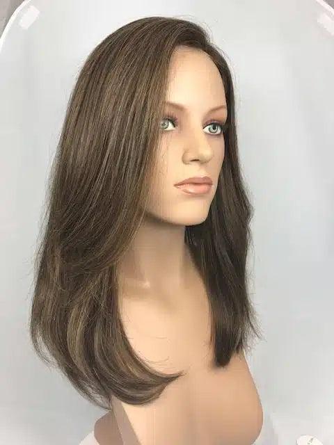 Style 948-SH / 16" Remy Human hair wig Mono Silk crown Handtied