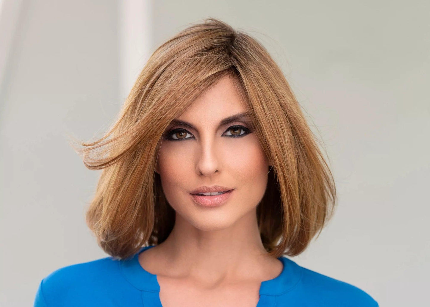 Lynsey - EnvyHair Human Hair Synthetic Blended Mono Top Wig by Envy