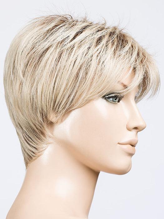 ELAN by ELLEN WILLE in LIGHT CHAMPAGNE ROOTED 101.15.12 | Lightest Pale Blonde, Lightest Ash Blonde, and Light Golden Blonde with Dark Shaded Roots