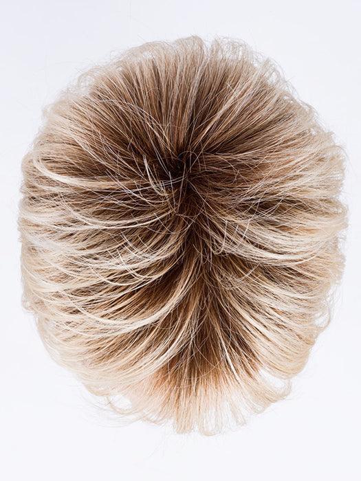 ELAN by ELLEN WILLE in LIGHT CHAMPAGNE ROOTED 101.15.12 | Lightest Pale Blonde, Lightest Ash Blonde, and Light Golden Blonde with Dark Shaded Roots