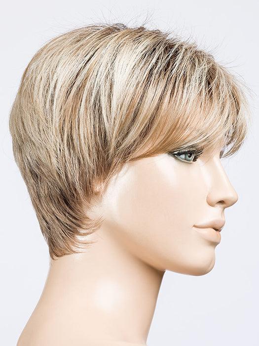 ELAN by ELLEN WILLE in PEARL BLONDE ROOTED 101.15.12 | Pearl Platinum, Light Ash Blonde, and Lightest Brown blend with Dark Shaded Roots