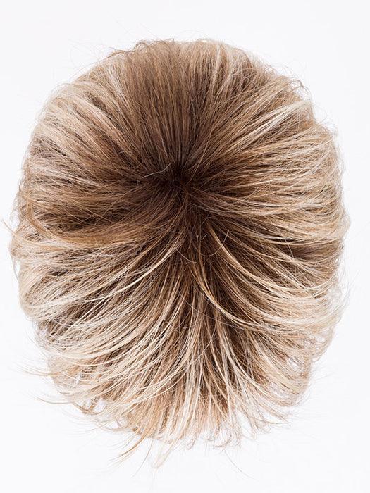 ELAN by ELLEN WILLE in PEARL BLONDE ROOTED 101.15.12 | Pearl Platinum, Light Ash Blonde, and Lightest Brown blend with Dark Shaded Roots