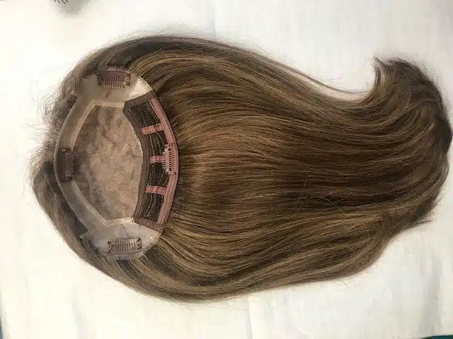 Style 249-H-IL / Human hair topper 8" x 6" base 14" long Extension