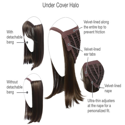 UNDER COVER HALO is a Hair Extension Addition worn with hats or scarfs by Gabor