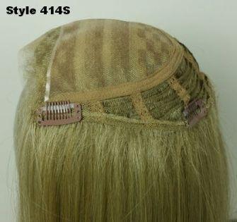 Style 414 Synthetic Hair Topper 5.5"x7" Synthetic 14"-15"lengths Heat Defiant Look of Love