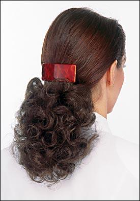 Style 125 CURLS w BARRETTE Hair Addition 5”-11” long layers
