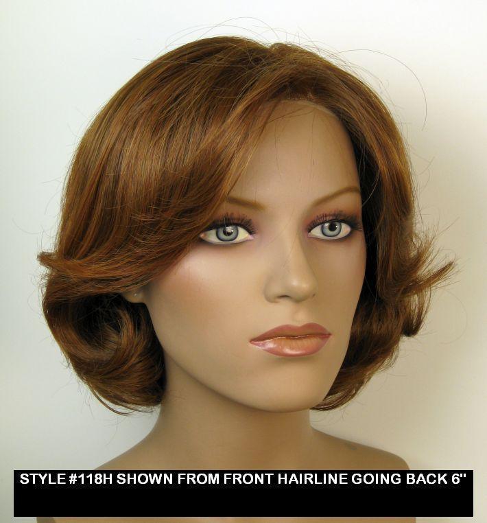 Style 118-H Human hair topper 8" Long 6"x6" Base mono silk base