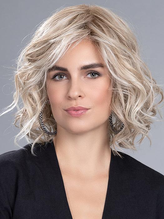 LOVELY by ELLEN WILLE in CHAMPAGNE ROOTED 16.25.24 | Medium Blonde and Lightest Ash Blonde blend with Lightest Golden Blonde and Shaded Roots