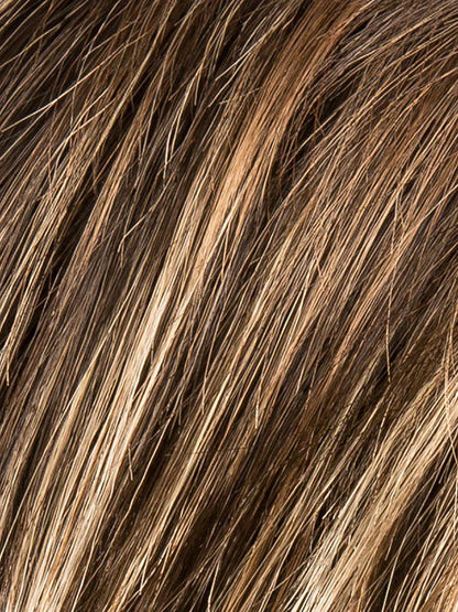 COFFEE BROWN LIGHTED 6.20.27 | Dark Brown and Light Strawberry Blonde with Dark Strawberry Blonde Blend with Highlights Throughout and Concentrated in the Front