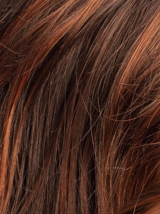AUBURN LIGHTED 33.13 | Dark Brown and Dark Auburn blend with Bright Copper Red with Highlighted Bangs