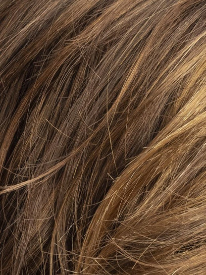 CHOCOLATE LIGHTED 830.27 | Medium Brown blended with Light Auburn and Dark Strawberry Blonde and Highlighted Bangs