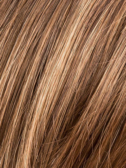 HOT MOCCA ROOTED 830.27.20 | Medium Brown Blended with Light Auburn and Dark/Light Strawberry Blonde Blend and Shaded Roots