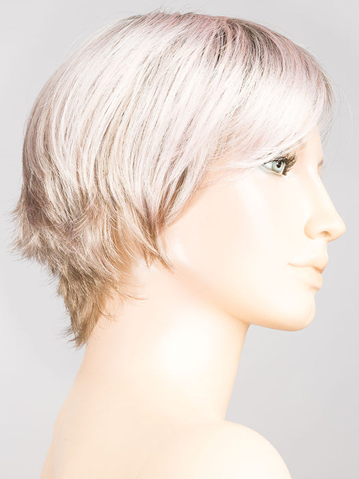 METALLIC ROSE ROOTED | Pearl Platinum and Pure White with Darkest Brown and Rose Pink Blended throughout with Shaded Roots