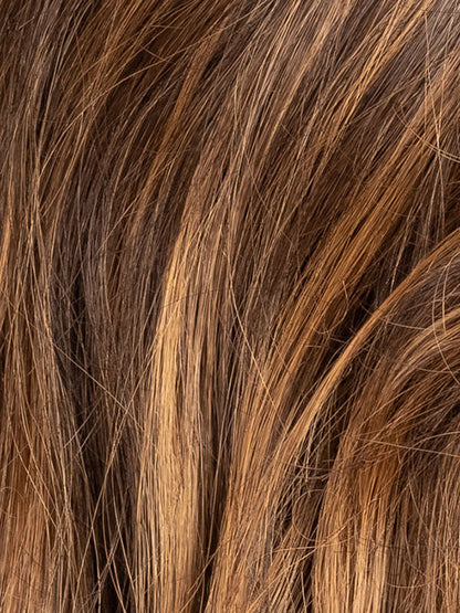 HAZELNUT ROOTED 830.31.6 | Medium Brown blended with Light Auburn, Light Copper Red, and Dark Brown with dark shaded roots 